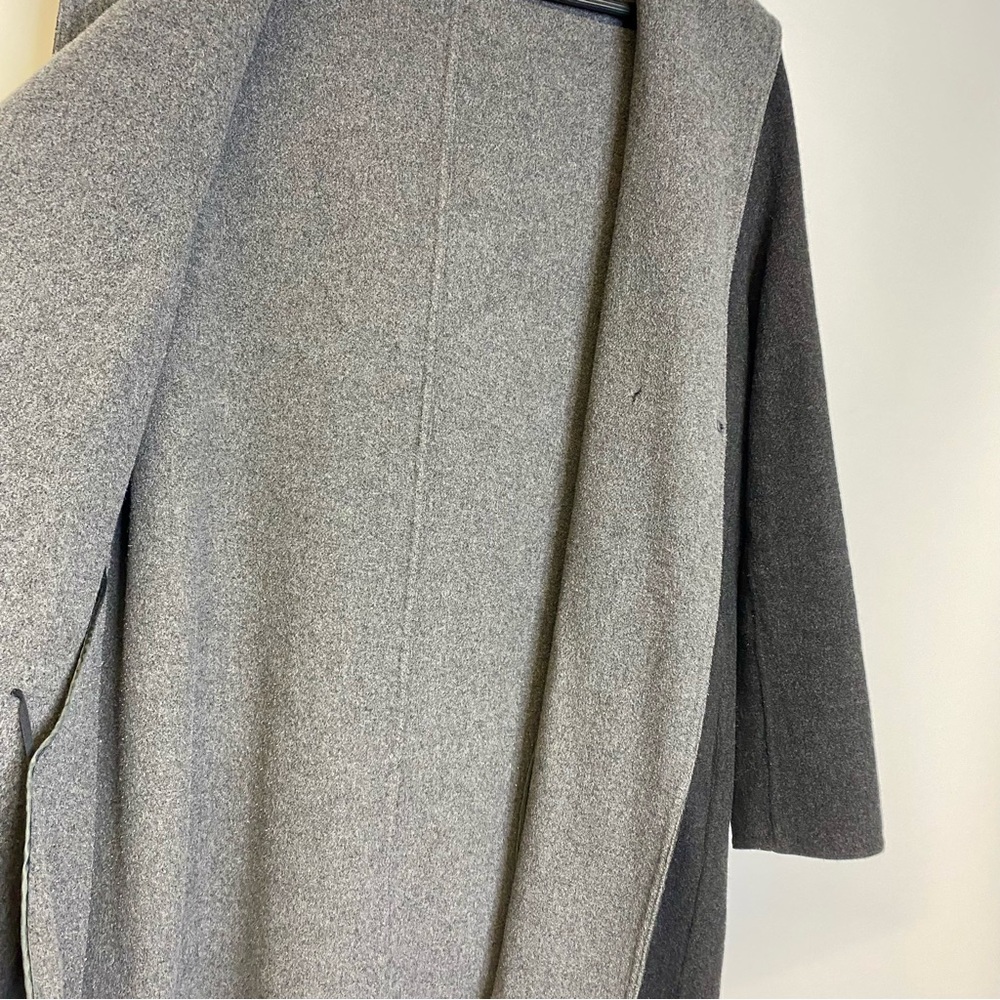Uniqlo grey wool blend hooded coat - Picture 9 of 10
